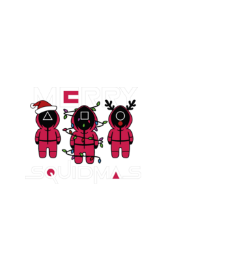 Merry squidmas model negru pe tricou