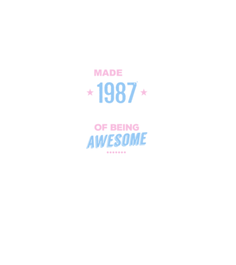 Made in - 1987 model albastru închis pe tricou