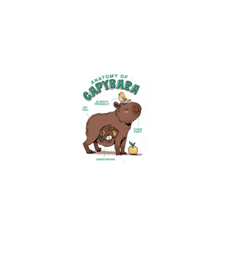 Anatomy of Capybara model alb pe tricou