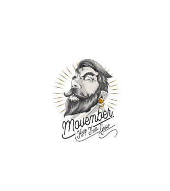 Movember Keep them grow No Shave November model alb pe tricou