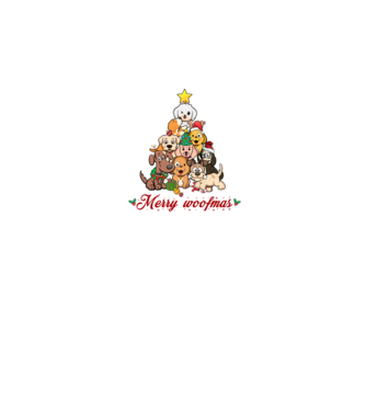 Merry woofmas model negru pe tricou