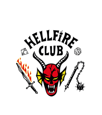 HELLFIRE CLUB model alb pe tricou