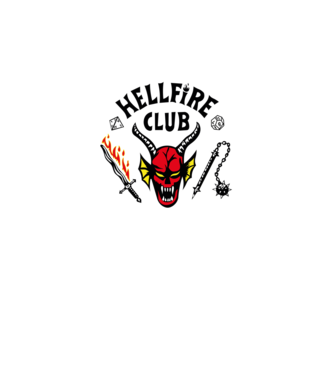 HELLFIRE CLUB model alb pe tricou