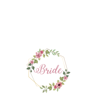 BRIDE pink floral model alb pe tricou