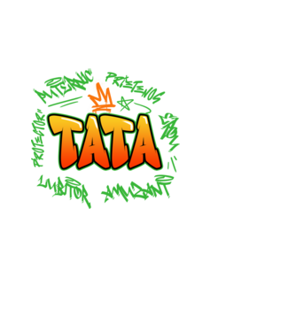 Graffiti tata model alb pe tricou