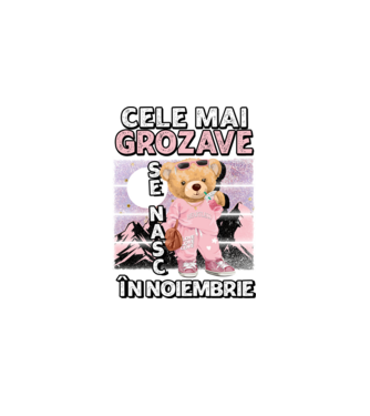 RETRO teddy fetişcană NOIEMBRIE model negru pe tricou