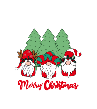 Merry christmas gnomes model alb pe tricou