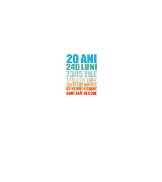 De 20 ani - luni - zile - ore - minute - secunde - sunt atât de cool model negru pe tricou