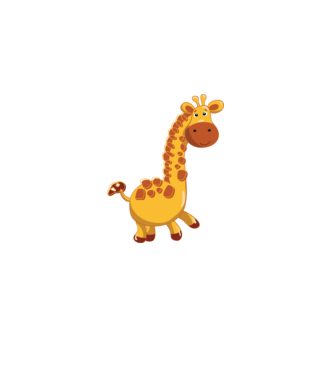 Cute giraffe model negru pe tricou