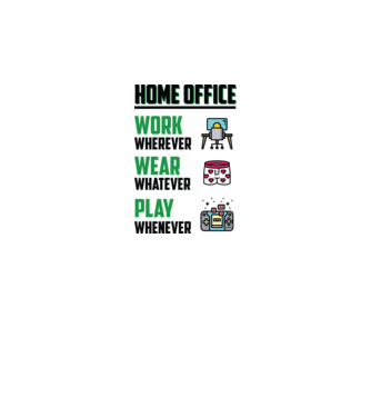 Home office model alb pe tricou