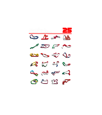 F1 calendar 2025 Negru model alb pe tricou