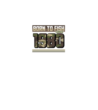 Born to fish since 1980 model negru pe tricou