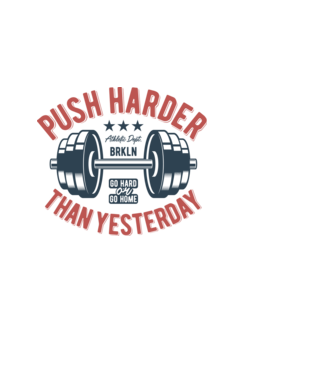 push harder model albastru deschis pe tricou