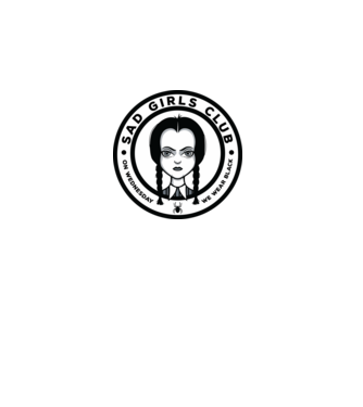 WEDNESDAY Sad Girls Club model negru pe tricou