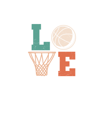 LOVE basketball model negru pe tricou