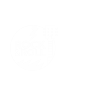 Rock n roll model alb pe tricou