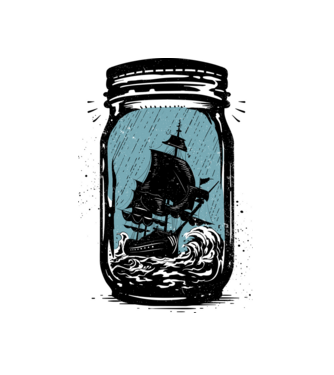 Trapped model alb pe tricou