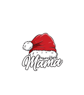 mama Santa Hat model negru pe tricou