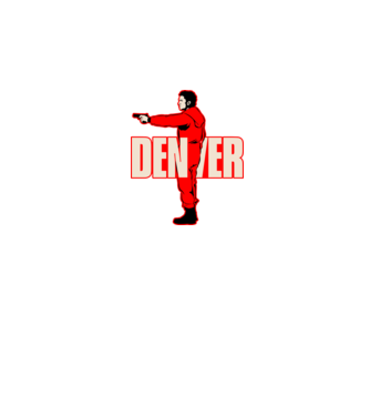 denver la casa de papel model negru pe tricou