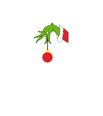 Grinch hand model alb pe tricou