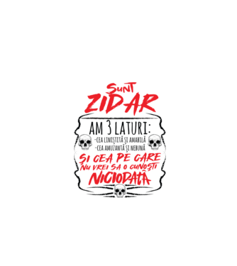 sunt zidar am 3 laturi model gri pe tricou