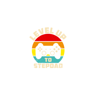 Level Up Stepdad model negru pe tricou
