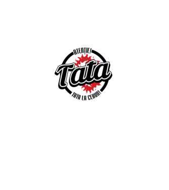 Atenție! Tata la ceaun! model alb pe tricou