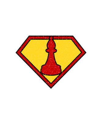SuperChess alergător de șah model alb pe tricou