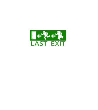 Last Exit model alb pe tricou