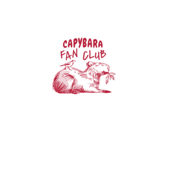 Capybara fan club model alb pe tricou