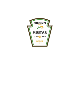 muștar premium - calitate model alb pe tricou
