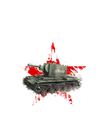 Soviet kv-II model negru pe tricou