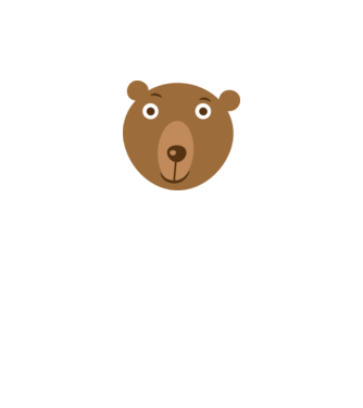 Bear Face model alb pe tricou