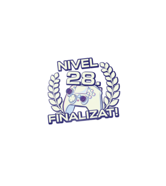 Nivel 28 finalizat! model negru pe tricou