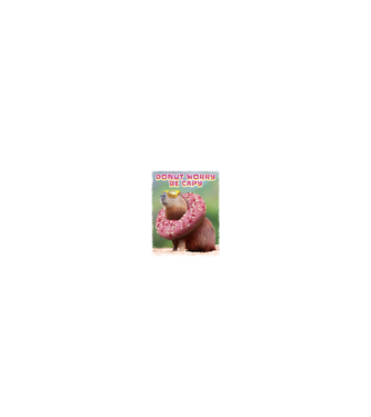 Capybara Donut worry be capy model gri pe tricou