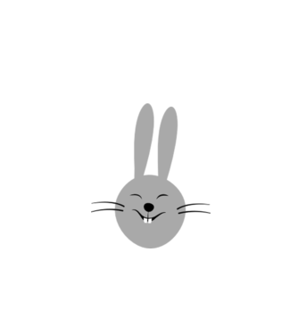 rabbit model alb pe tricou
