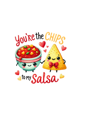 Chips to my Salsa model alb pe tricou