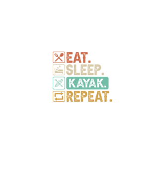 Eat Sleep Kayak model negru pe tricou
