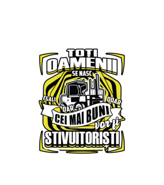 Toți oamenii stivuitoriști model alb pe tricou