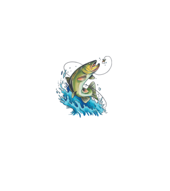 Fish model alb pe tricou