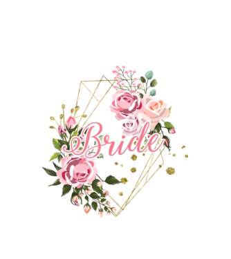 BRIDE roses floral model alb pe tricou
