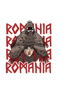 Dansul Ursului romania model negru pe tricou