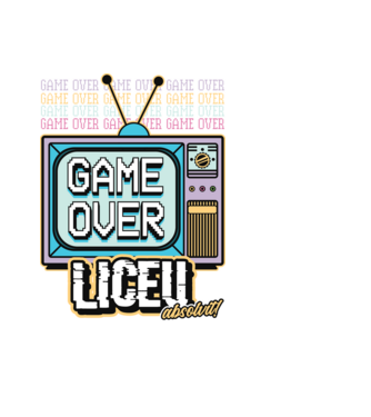 Absolvire retro liceu model negru pe tricou