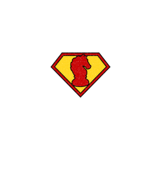 SuperChess cal de șah model albastru regal pe tricou