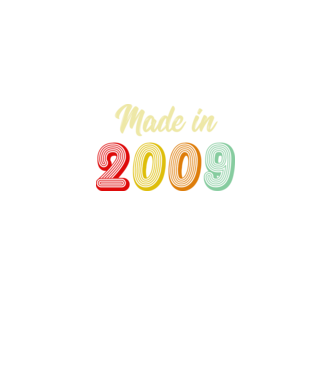 made in 2009 retro model negru pe tricou