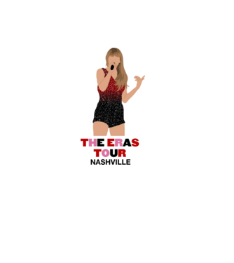 Taylor Swift The Eras Tour Nashville model alb pe tricou