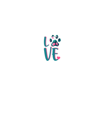 LOVE CÂINI model alb/roșu pe tricou