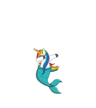 Unicorn Sirenă DAB model albastru închis pe tricou