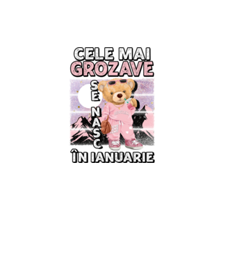 RETRO teddy fetişcană IANUARIE model negru pe tricou