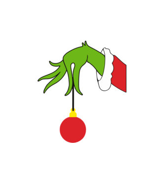 Grinch hand model alb pe tricou